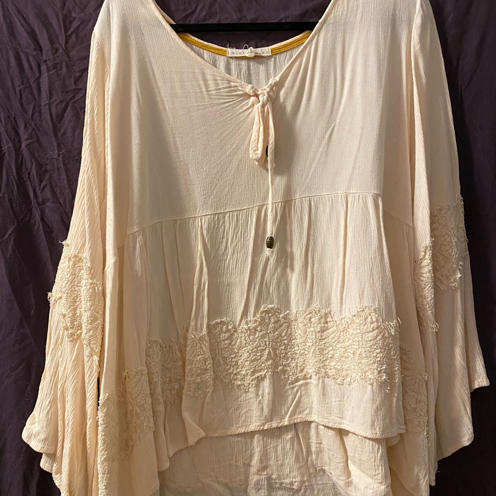 Hint of Mint Cream Colored Flowy Tunic